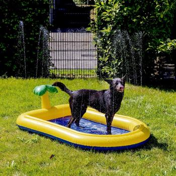 Hundepool Palmy - aufblasbares Planschbecken für Hunde mit Sprinkler, ideale Abkühklung für den Sommer